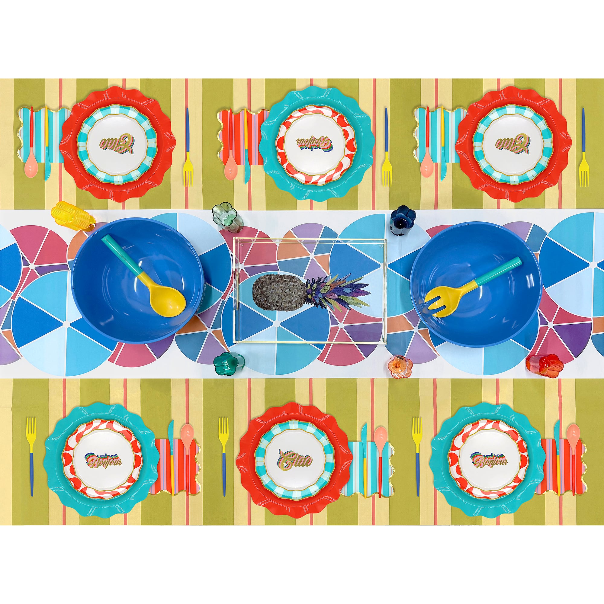 Jonathan Adler x Michaels 52" x 70" Mod Stripes Plastic Table Cover